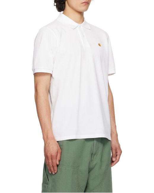 Carhartt White Short-Sleeved Polo Shirt for men