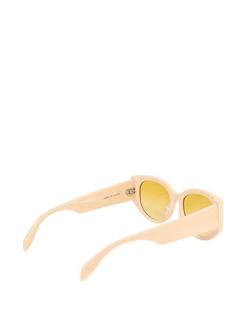 McQueen Yellow Logo-Print Arm Sunglasses