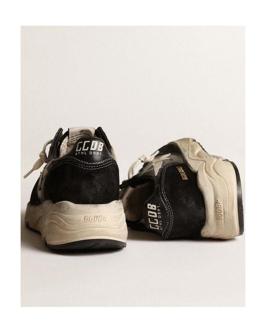 Golden Goose Deluxe Brand Black Running Sole Panelled Lace-Up Sneakers