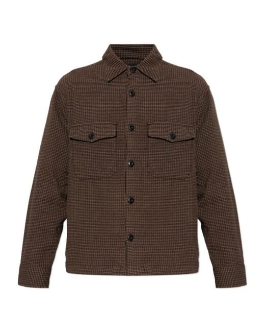 AllSaints Brown Kanda Checked Overshirt for men