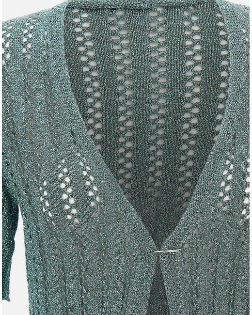 Kaos Green Openwork Knit Shrug