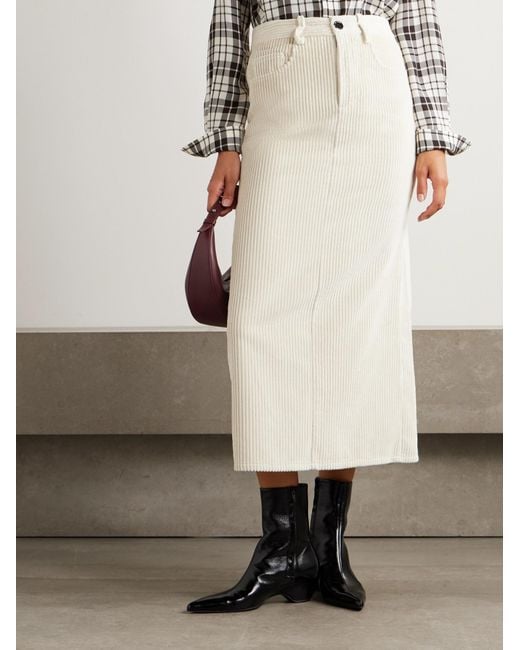 Proenza Schouler White Calder Cotton-Corduroy Midi Skirt