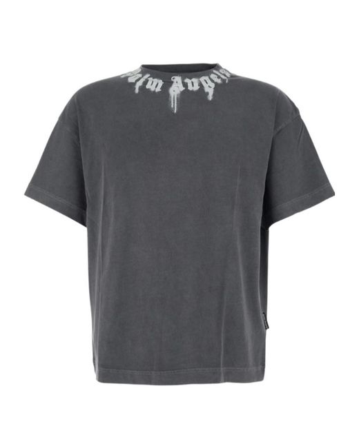 Palm Angels Gray Short-Sleeved T-Shirt for men