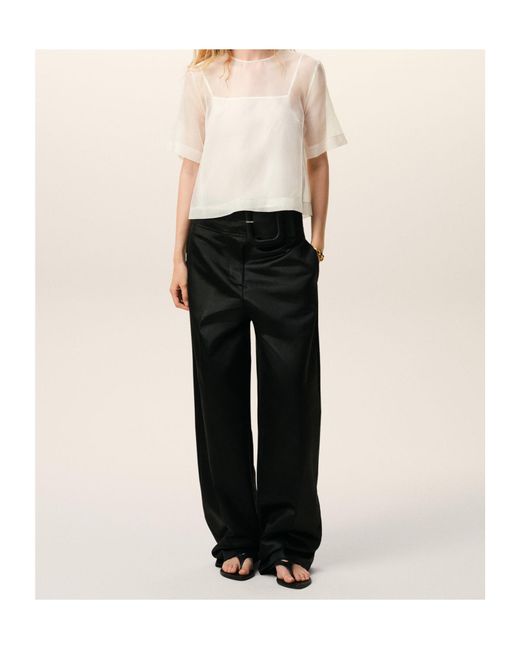 AMI White Sheer Top