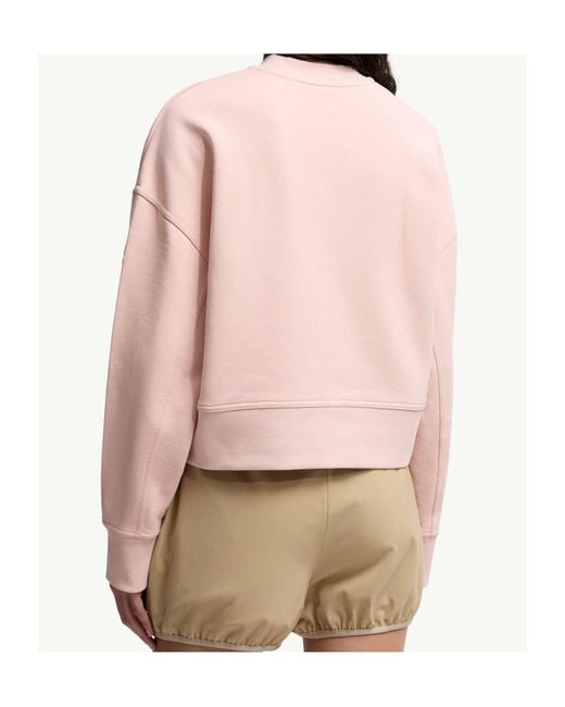 Moncler Pink Logo-Embroidered Crewneck Sweatshirt