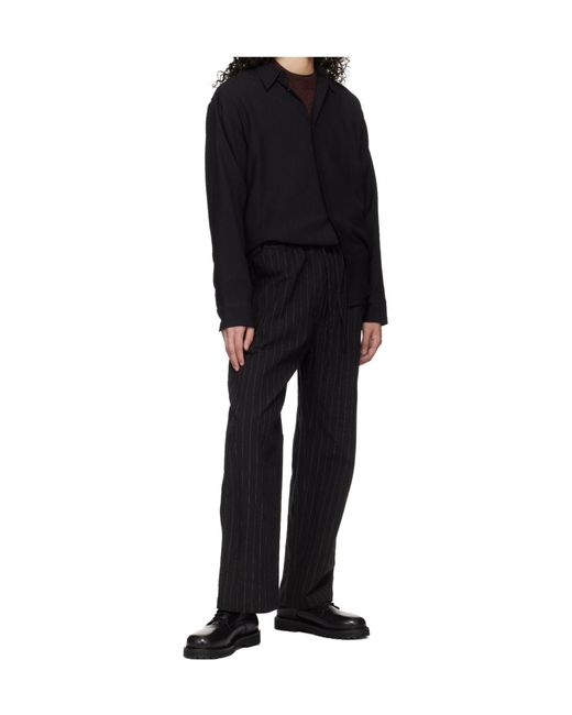 Studio Nicholson Black Long-Sleeved Shirt for men