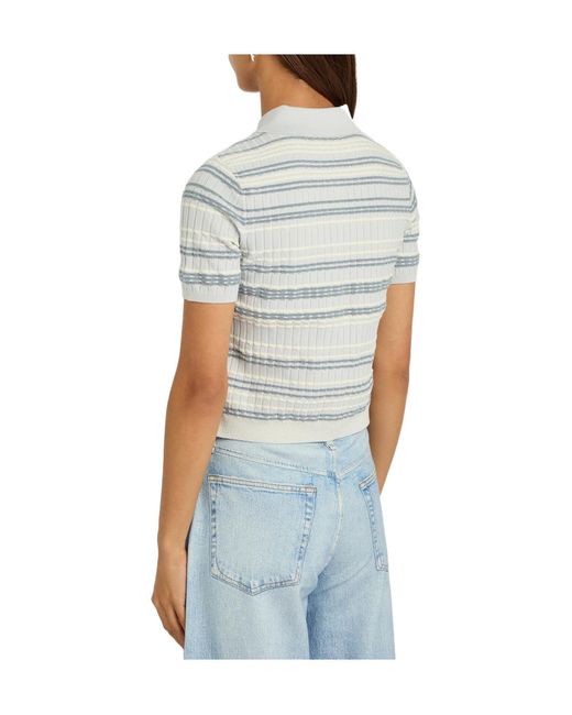 Rag & Bone Blue Striped Cotton-Blend Cardigan