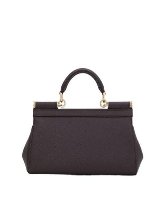 Dolce & Gabbana Black Logo Plaque Small Sicily Handbag