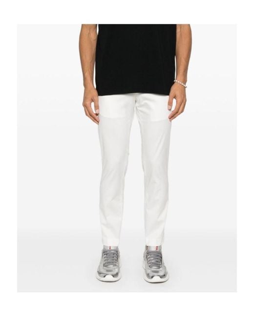 Pt Pantaloni White Pt Torino Rope Slim-Fit Pants for men