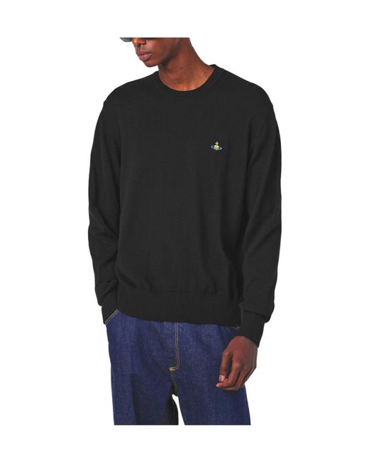 Vivienne Westwood Black Comfortable Round-Neck Sweater for men