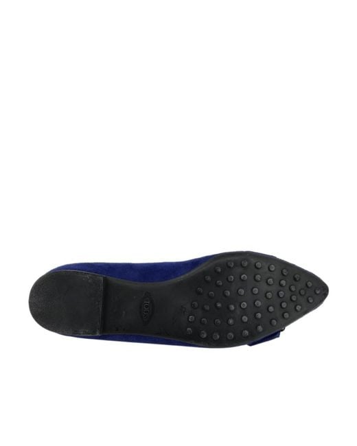Tod's Blue Logo Flat Shoes