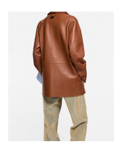 Acne Brown Leather Coat