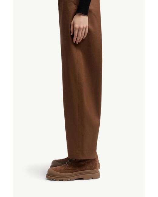 Moncler Brown Straight Leg Cotton Gabardine Pants