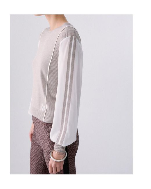 Liu Jo Gray Round-Neck Sweater