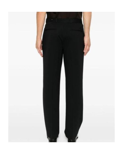 Calvin Klein Black Pressed-Crease Trousers for men