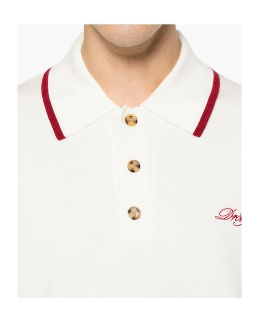 Drole de Monsieur White Short-Sleeved Polo Shirt for men