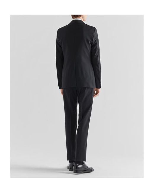 Prada Black Single-Breasted Wool And Mohair Suit for men