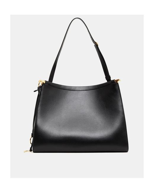 Alaïa Black Alaïa Logo Printed Zipped Shoulder Bag
