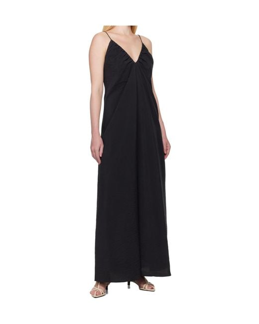 Rohe Black Pleated Slip Dress