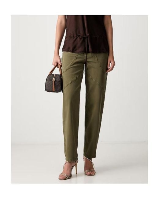 Liu Jo Green Casual Trousers With Belt Loops