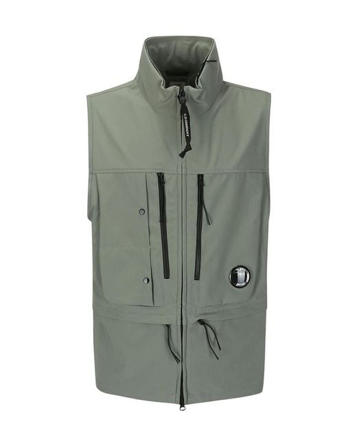 C P Company Green Shell-R Utility Vest for men