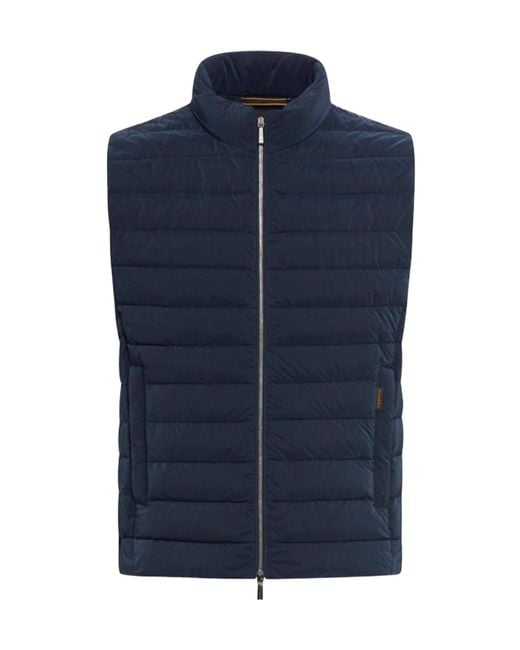 Moorer Blue Zippered Cotton Jacket for men