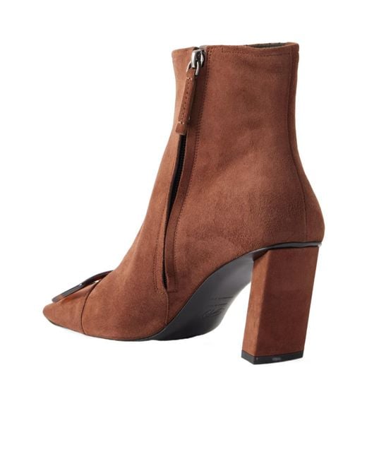 Roger Vivier Brown Belle Vivier 75 Embellished Ankle Boots