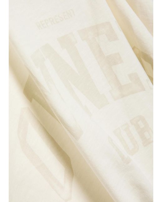 Represent White Printed Cotton T-Shirt for men