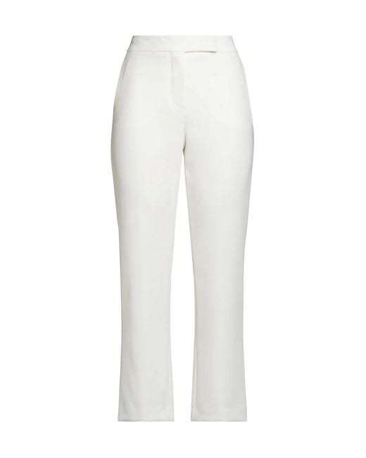 Max Mara White Minimal Straight Leg Pants