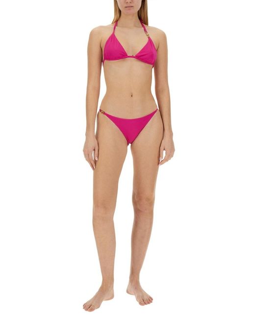 Versace Pink Logo Bikini Top