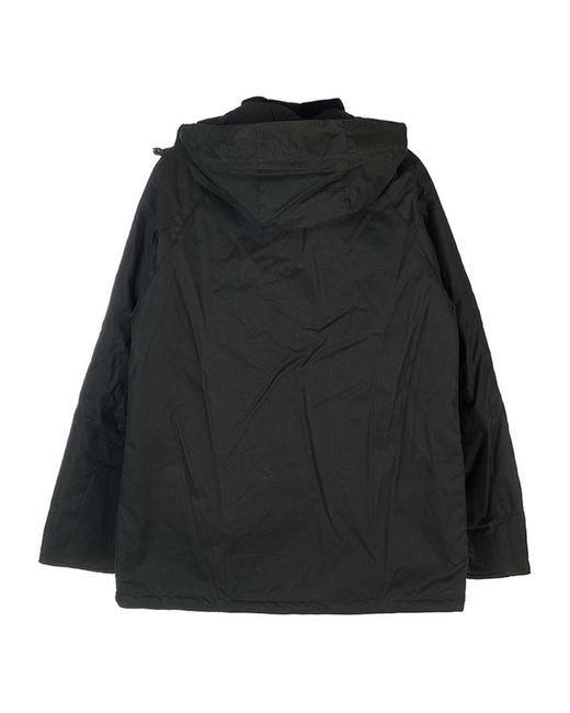 Barbour Black Waxed-Effect Parka Jacket for men