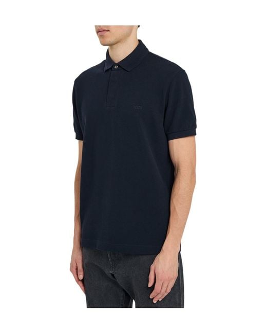 Tod's Blue Logo-Embroidered Piqué Cotton Polo Shirt for men