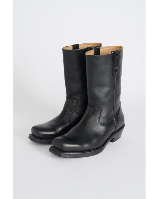 Our Legacy Black Calf-Length Leather Boots for men