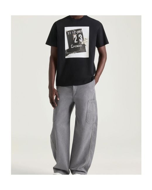 Givenchy Black Graphic Printed Crewneck T-Shirt for men