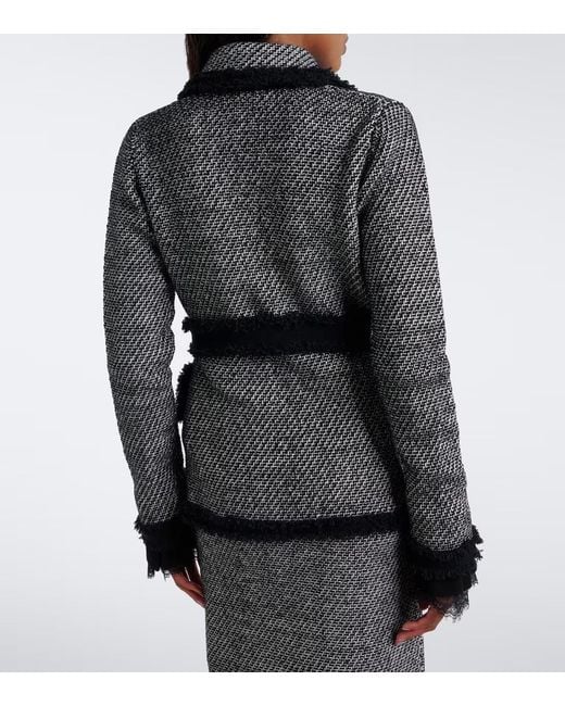 Nina Ricci Black Wool-Blend Tweed Jacket