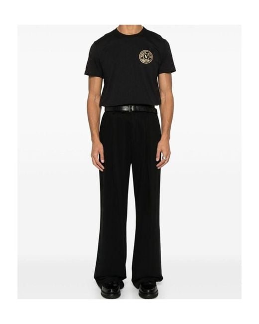 Versace Jeans Black Couture Logo Emblem T-Shirt for men