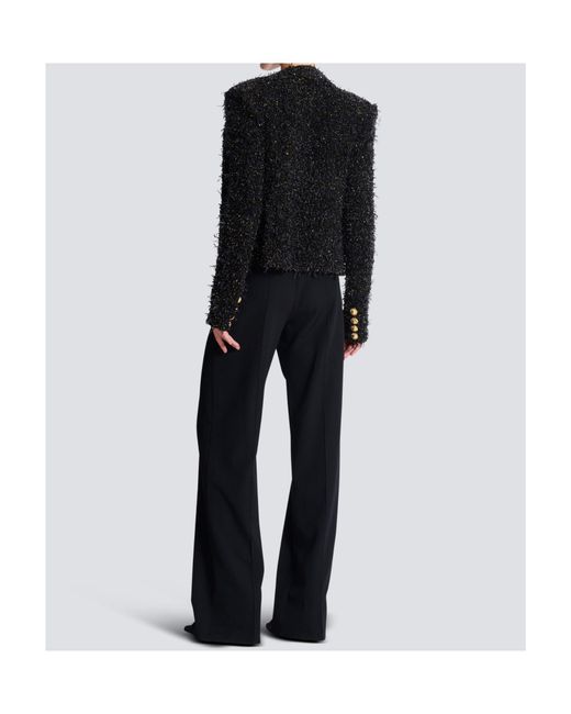 Balmain Black Tweed Buttoned Jacket
