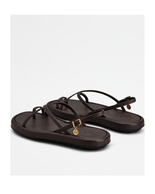 Tod's Brown Leather Sandals