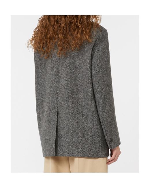 Weekend by Maxmara Gray Single-Breasted Tailored Blazer