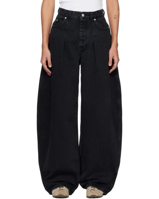 Jacquemus Black High Rise Curved Leg Jeans