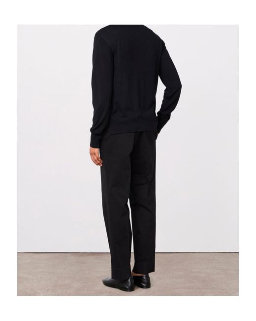 Officine Generale Black Officine Générale Simone Knitted Polo Shirt for men