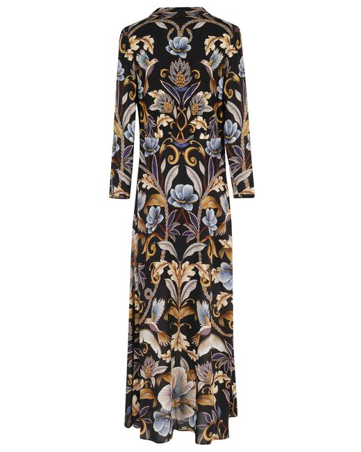 Farm Rio Black Printed Long-Sleeve Dress