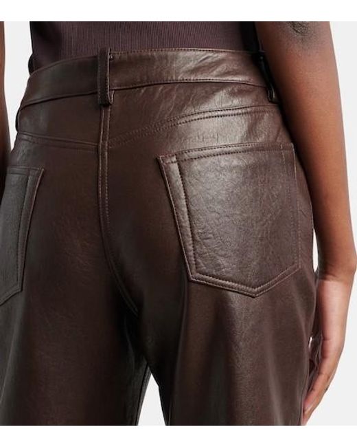 Magda Butrym Brown Leather Straight Pants