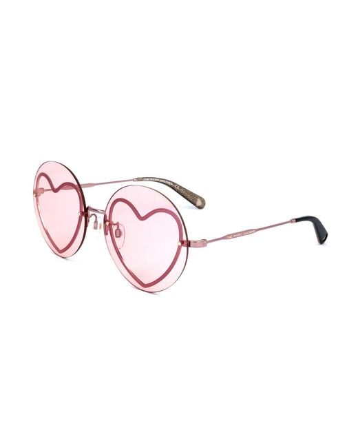 Marc Jacobs Pink Eyewear Heart Frame Sunglasses