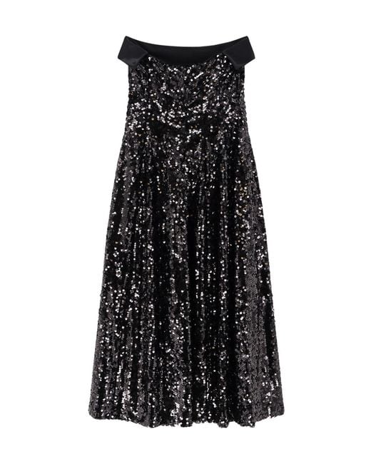 Alberta Ferretti Black Sequin Dress