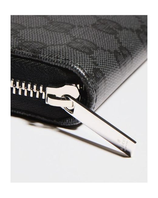 Gucci Gray Gg Zip-Around Wallet for men