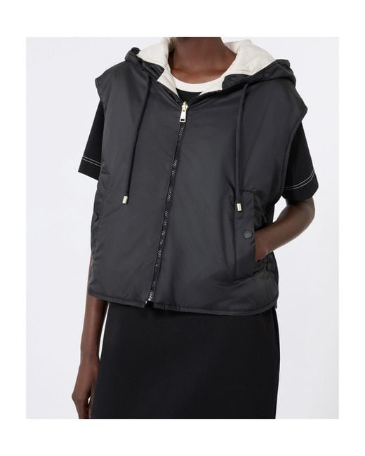 Weekend by Maxmara Black Reversible Padded Hooded Jacket