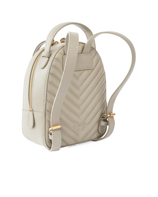 Pinko Gray Love Click Matelassé Backpack