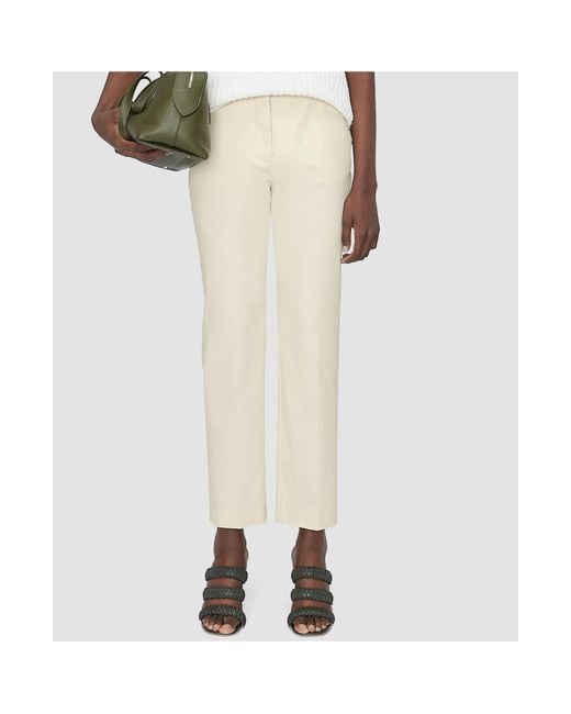 Joseph White Pressed-Crease Straight-Leg Trousers