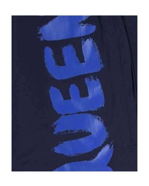 McQueen Blue Graffiti Logo Swim Shorts for men